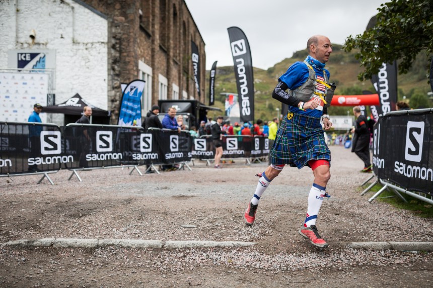 Kilted runner American Mark Fine